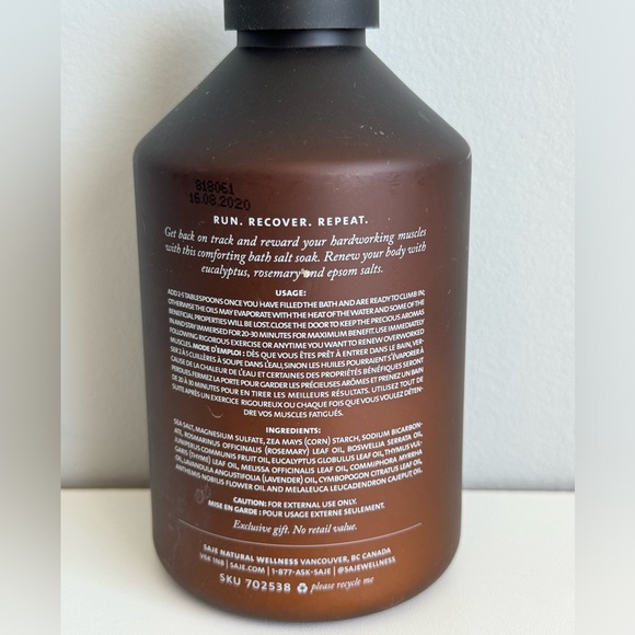 NEW & Sealed Saje Après Sport Soothing Bath Salt Soak 620g - Picture 2 of 3